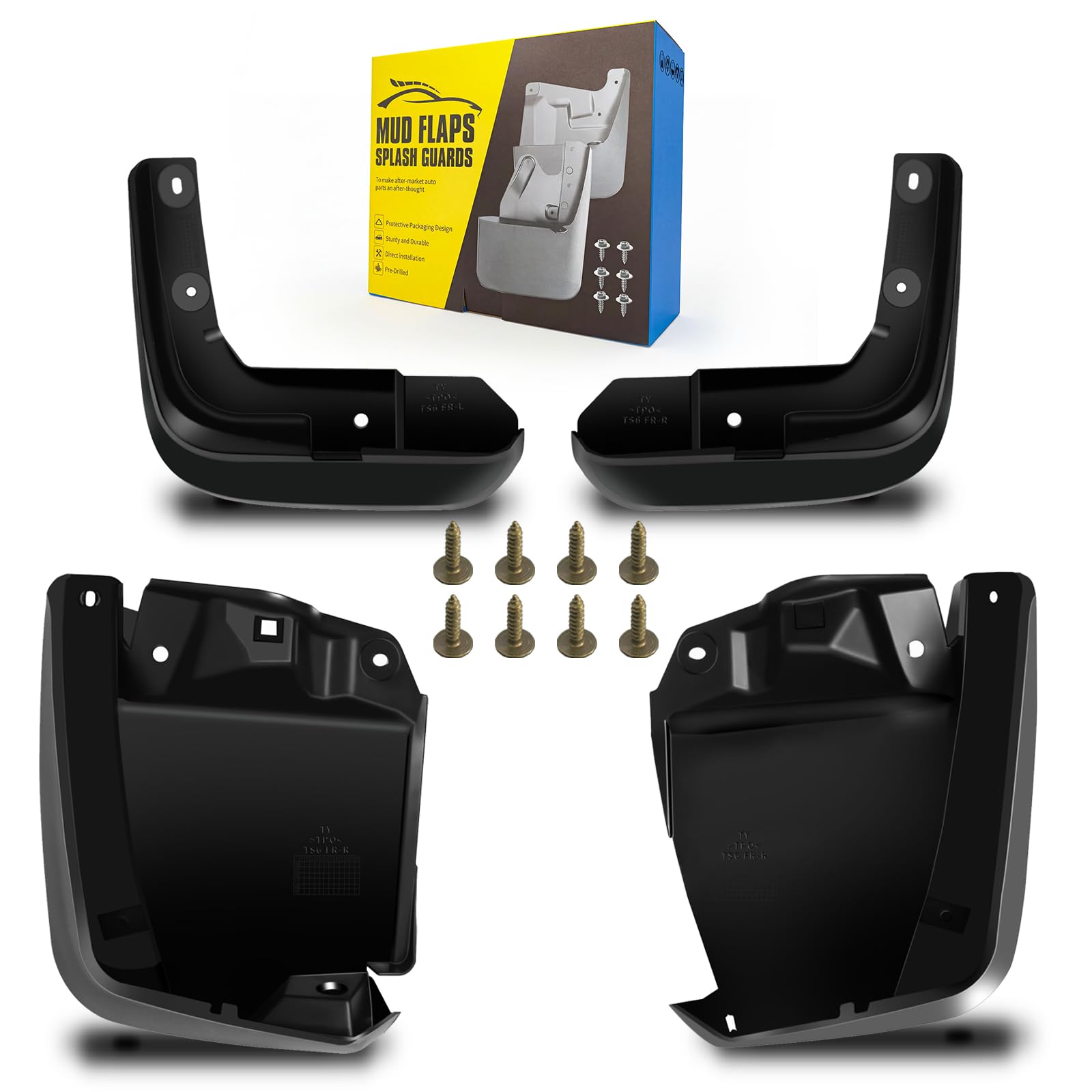 Mud Flaps Fit for 2012-2015 Ho-nda Civic 4-Door Sedan (Not Fits 2-Door Coupe/Hatchback Models), Dedicated Mudguard for Four Seasons Universal Protection, Front and Rear