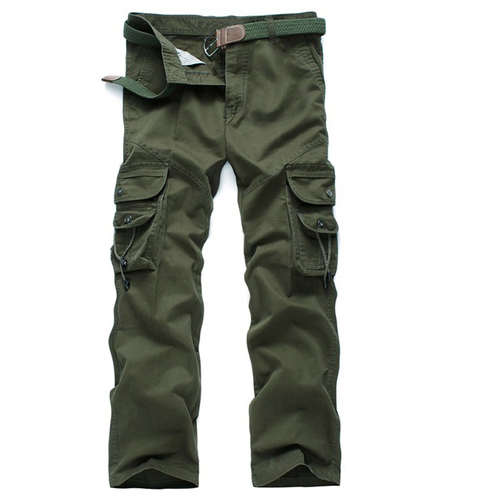 Uomo Estate Outdoor Pantaloni da lavoro Fitness Traspirante comodo Pantaloni in cotone Sport Pantaloni da arrampicata, Verde 1, 36