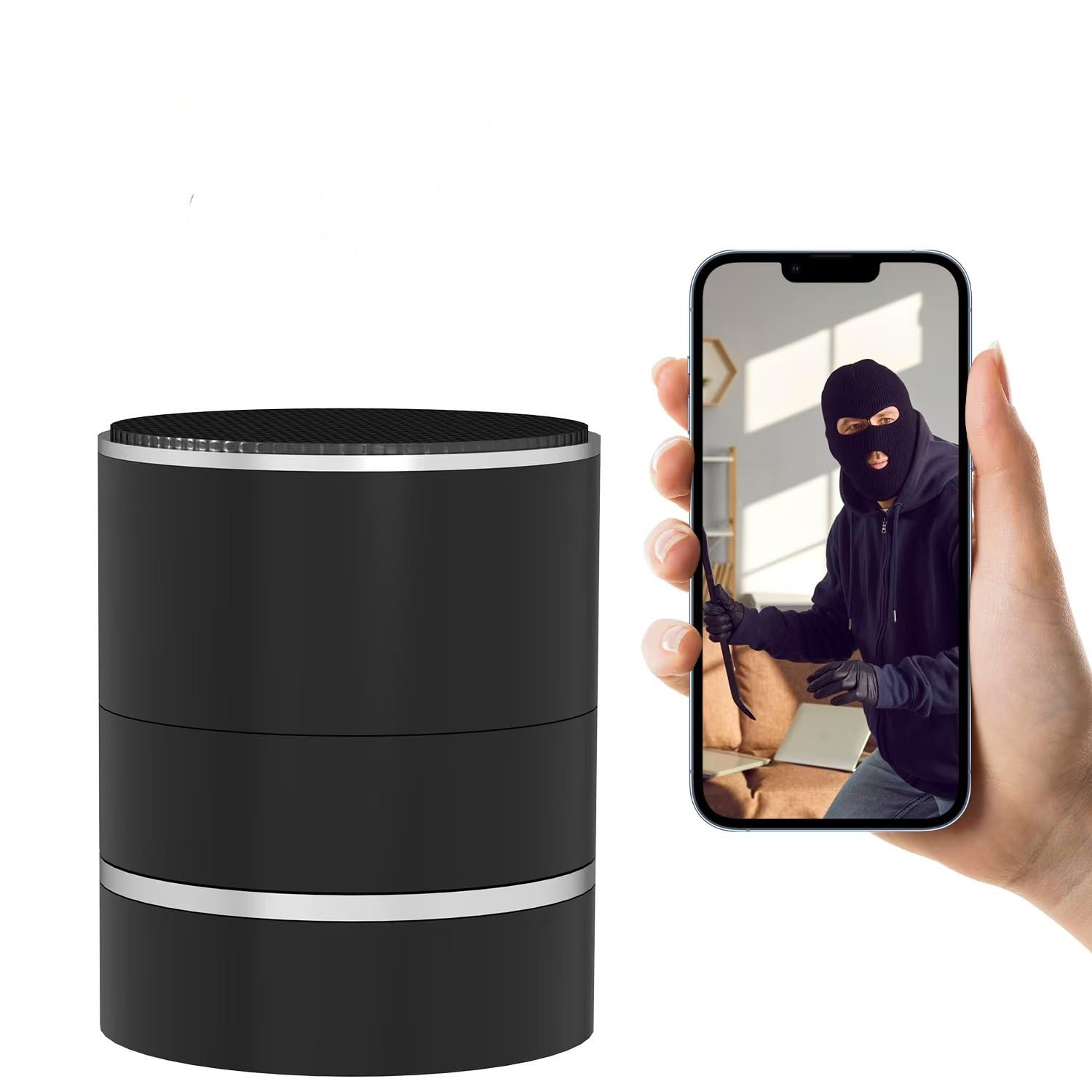 Small-ECO Speaker Camera - Indoor Security Camera - Full HD 1080P WiFi PTZ 180° Rotate Right/Left Motion Detection Mini Nanny Cam
