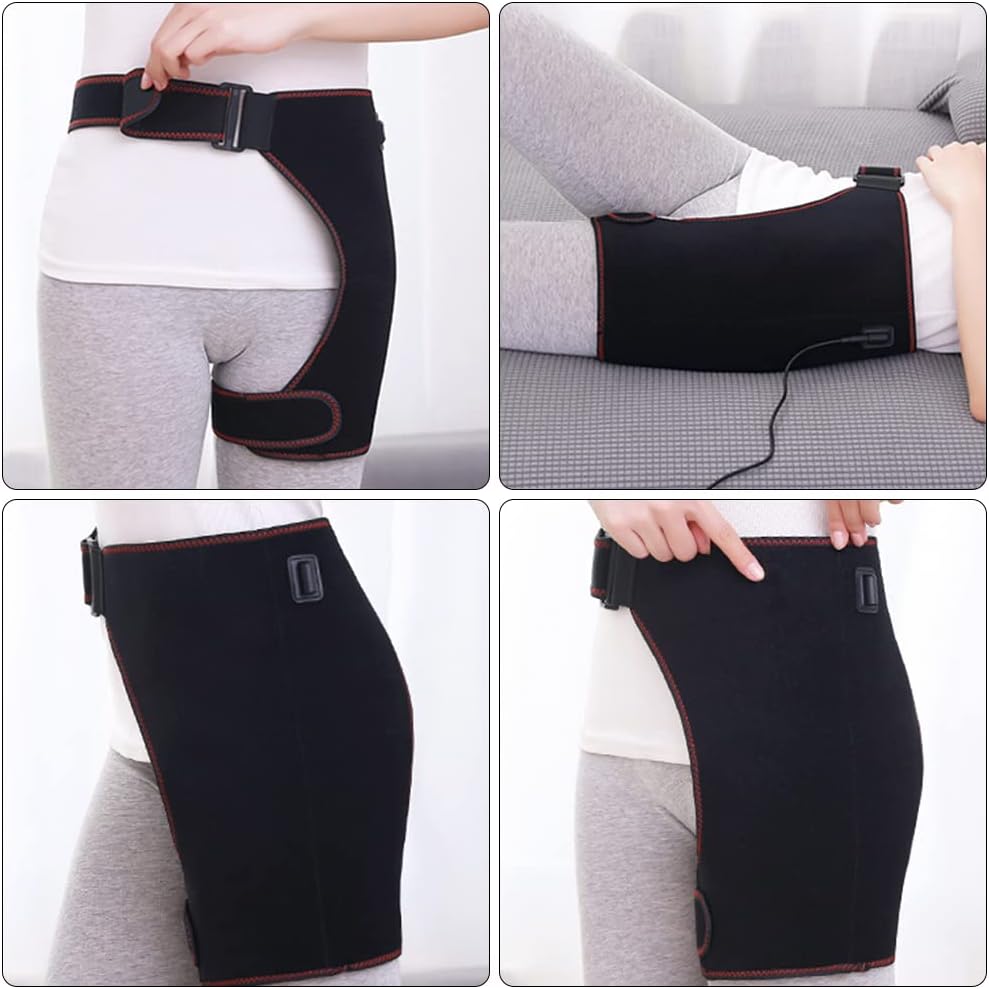 Electric Heated Hip Wrap, Heating Thigh Brace Therapy Heated Hip Support for Bursitis, Hamstring, Arthritis, Bursitis, Injuries, Nerve Pain Relief, 3 Temperature Settings & Timer - Image 7