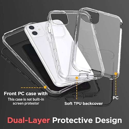 Miniatura 4 de AICase Funda transparente para iPhone 11 (6.1 pulgadas), resistente protección contra caídas, cuerpo completo, resistente, a prueba de golpes, 3