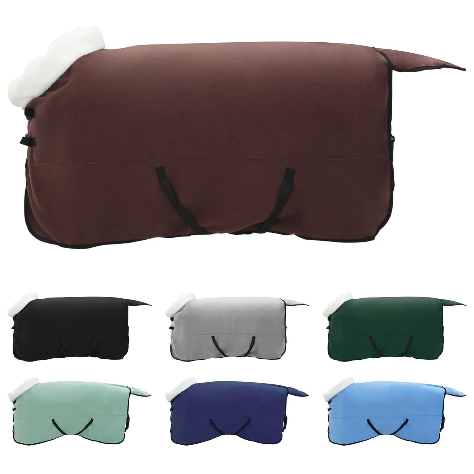Gecheer Coperta per Cavalli in Pile, Coperta Antivento Termica Regolabile 135 cm, Felpa Morbida per Equitazione, Coperta Invernale per Cavalli da Esterno, Coperta Pieghevole e Lavabile per Cavallo