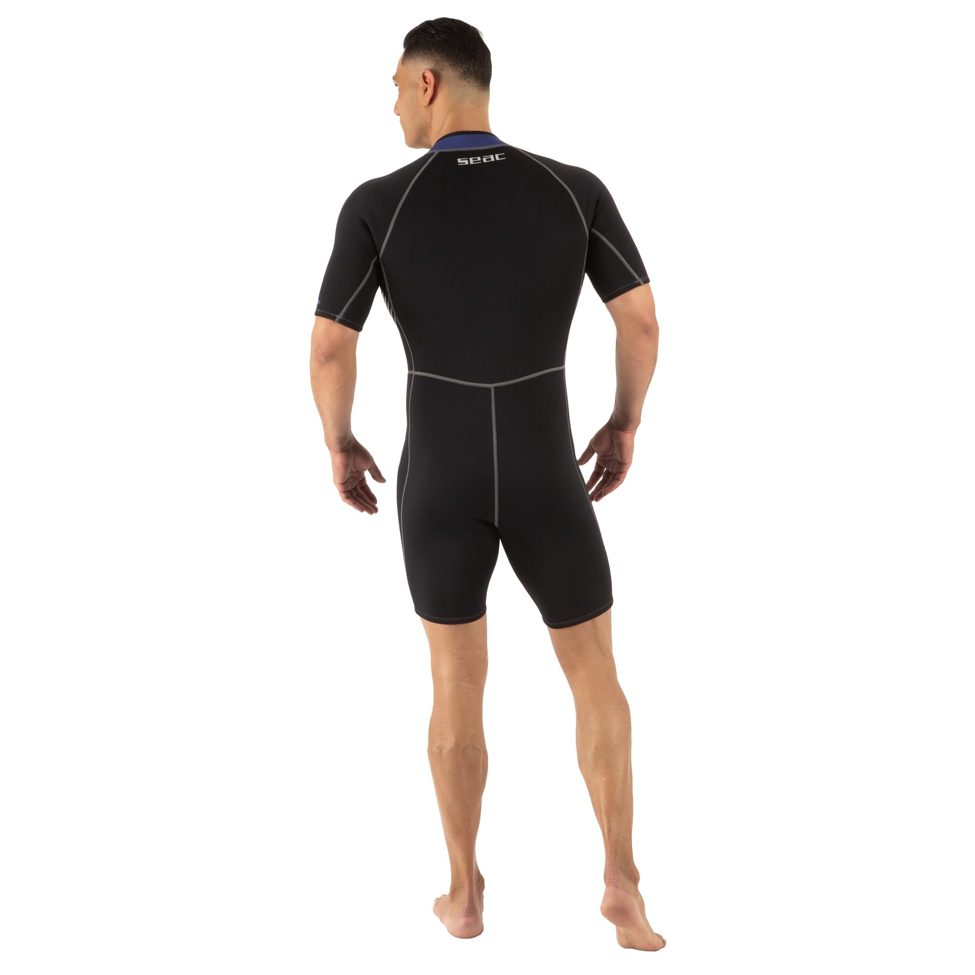 SEAC Trendy Man, Muta Corta Monopezzo in Neoprene da 2.5 mm con Zip Frontale, per Snorkeling, Surf e Sport Acquatici in Acque Temperate per Adulti e Bambini