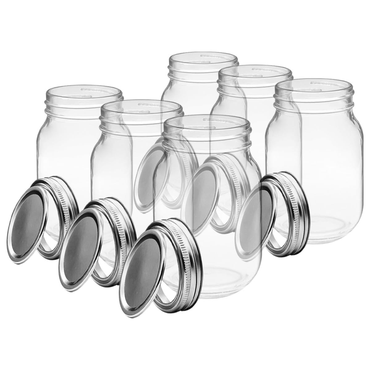 Einmachgläser zur Lebensmittelaufbewahrung 6 Stück pack aus Glas 500ml mit Luftdichtem Deckel Wiederverwendbare Kleine Frischhaltedosen für Zuhause und Restaurant