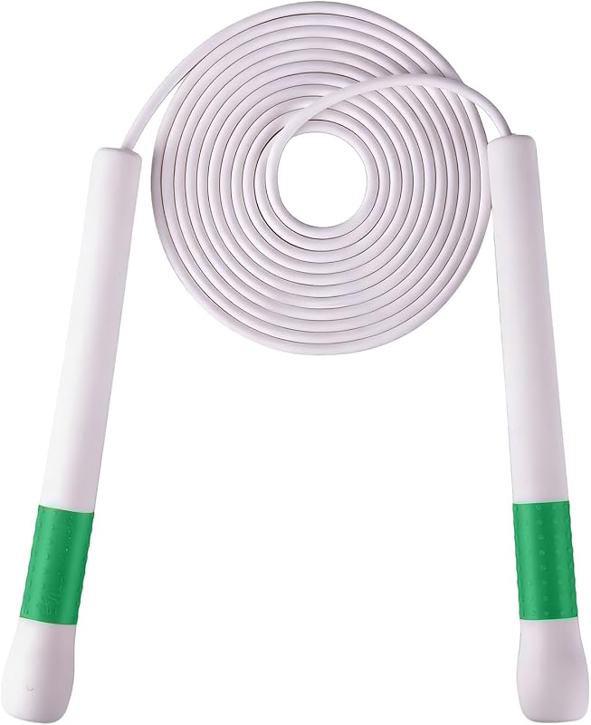 YUEDONG Ergonomic Jump Rope with Non-Slip Handle for Adults | Quick-adjust length, 7.7 in non-slip handle, PVC coated rope carry bag for HIIT speed double unders and endurance training