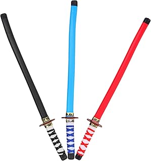 STOBOK 3 peças de espadas de samurai japonês, brinquedo de espada katana leve, brinquedo de samurai japonês para cosplay de guerreiro, acessório de fantasia