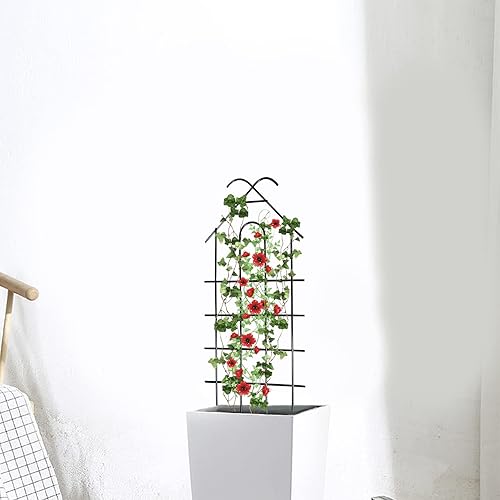 Miniatura 8 de Enrejado de metal para jardín de 24 pulgadas para plantas trepadoras, enrejado resistente para plantas en maceta, plantas de interior, enredaderas