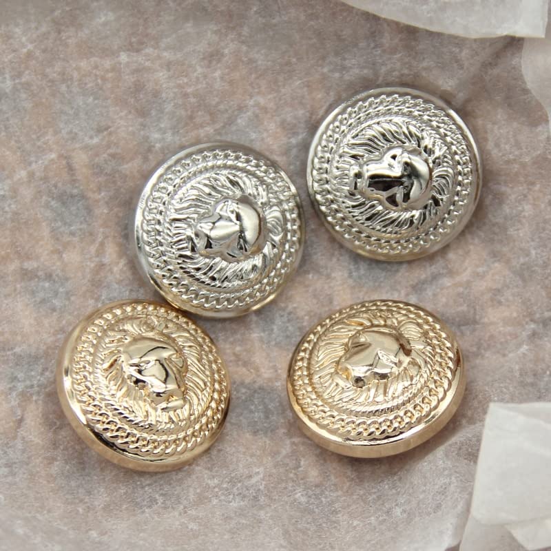Botones de capa de metal de león dorado de 25 mm for coser chaqueta