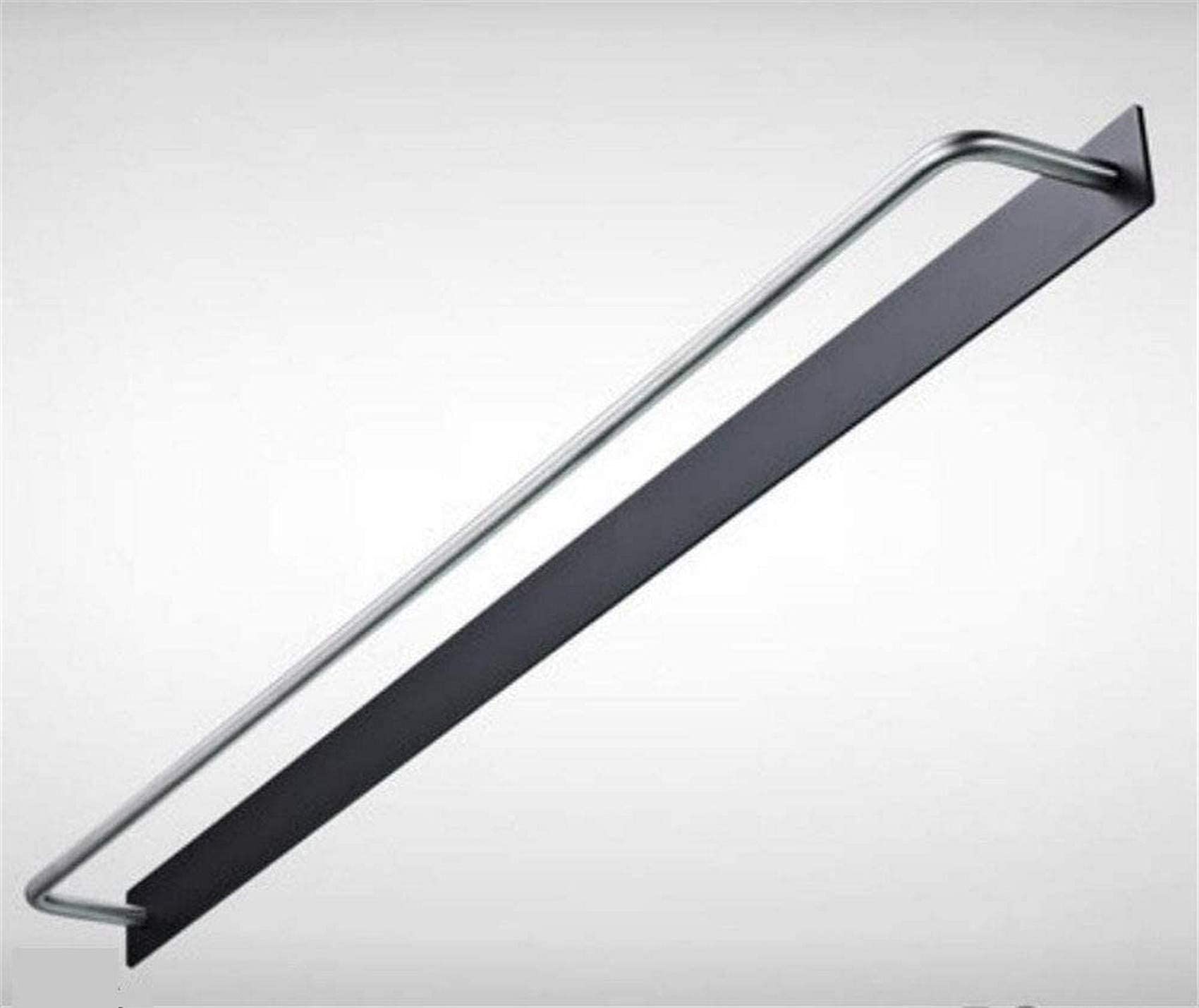 Porte-serviettes acier inoxydable miroir noir haut de gamme barre unique 40 cm