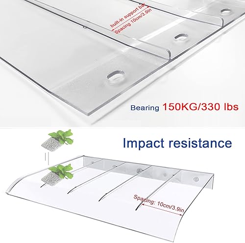 Miniatura 4 de Toldo invisible para ventana, toldo para puerta delantera al aire libre, toldo de patio al aire libre, cubierta de policarbonato para puerta