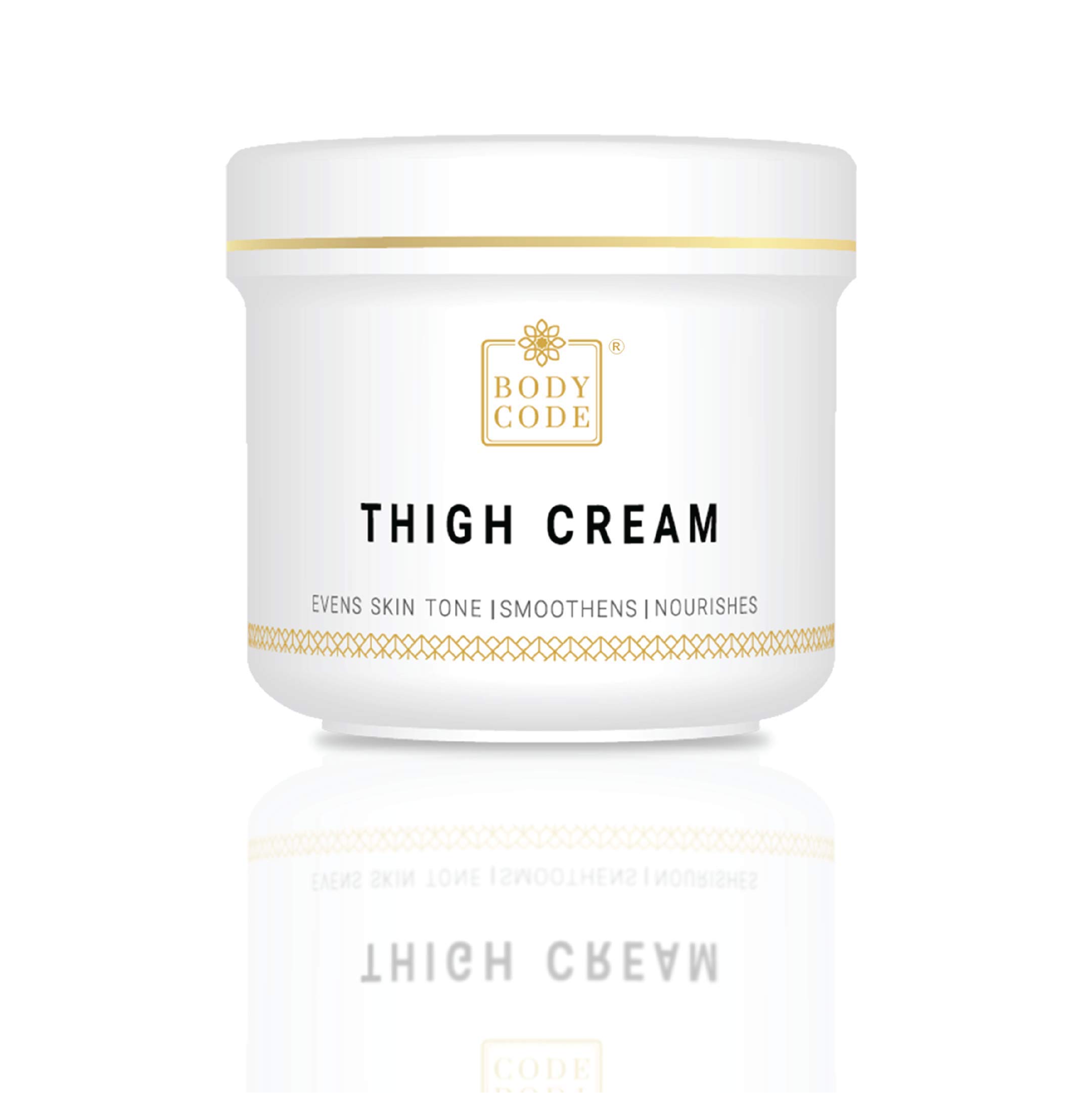 Body CodeThigh Cream formulated with Raspberry seed oil; Olive oil; Shea Butter; Vitamin E ; Extracts Of Tea Tree & Neem| For Radiant & Supple Skin | Hydrating, Moisturising & Nourishing Deeply|100g