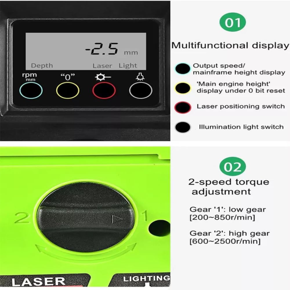 Soporte de taladro de banco de 800 W, pantalla digital cepillada, mini portabrocas de banco eléctrico, 1,5-16 mm, prensa de taladro de mesa de 6 velocidades, velocidad del husillo: 200-2500r