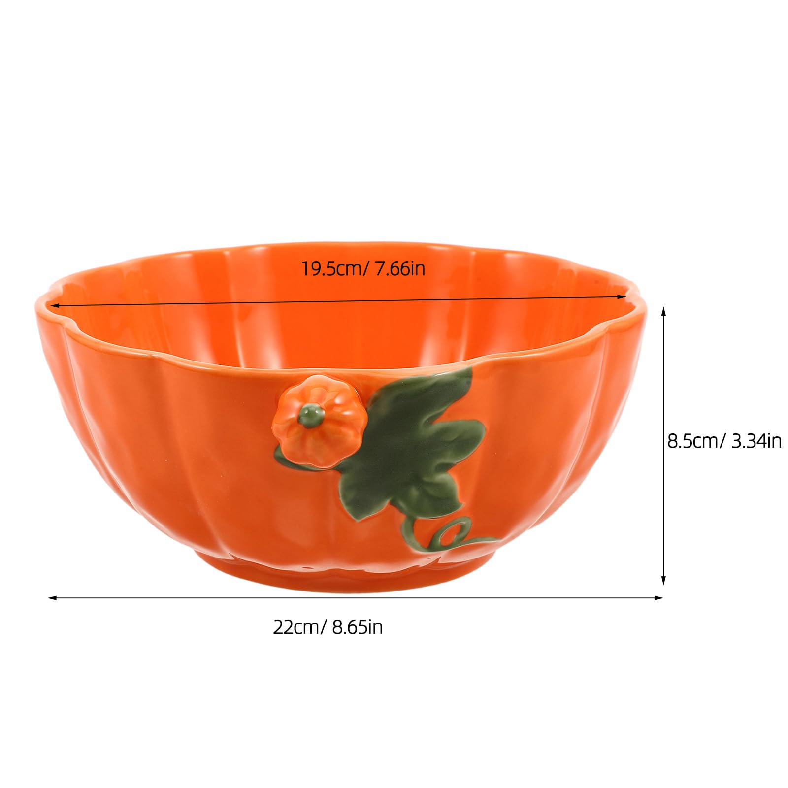Zerodeko Bol à soupe citrouille en céramique | 1300 ml | Récipient citrouille orange pour une fête d'Halloween | Vaisselle automnale idéale pour offrir, pour les repas de fêtes et la