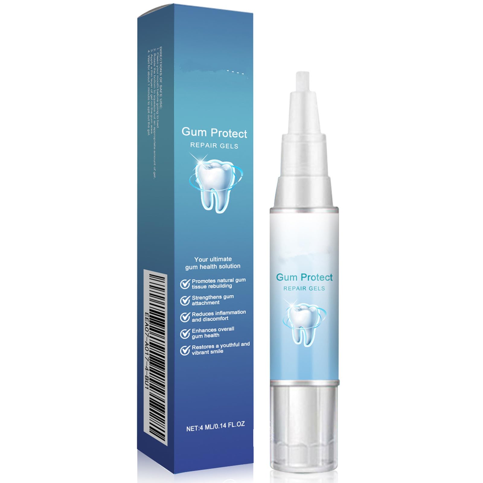 Gel Restauration Des Gencives,Réparation et Soin des Gencives pour des Gencive Saines,Rafraîchit l'Haleine,Nettoie en Profondeur,4ML,1PC