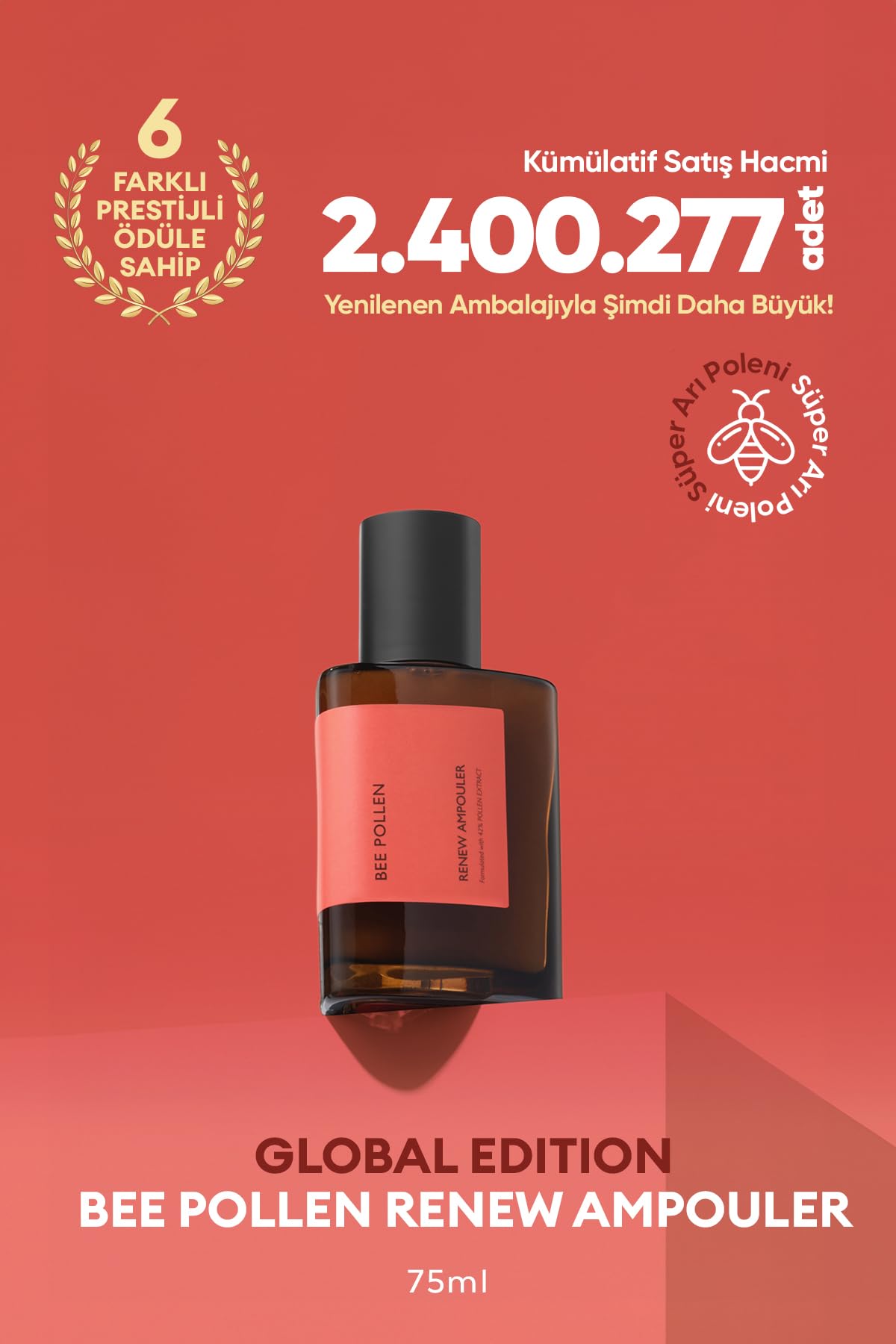 MISSHA Kuru ve Cansız Ciltler için Arı Poleni İçerikli Cilt Bakım Ampulü Missha Bee Pollen Renew Ampouler