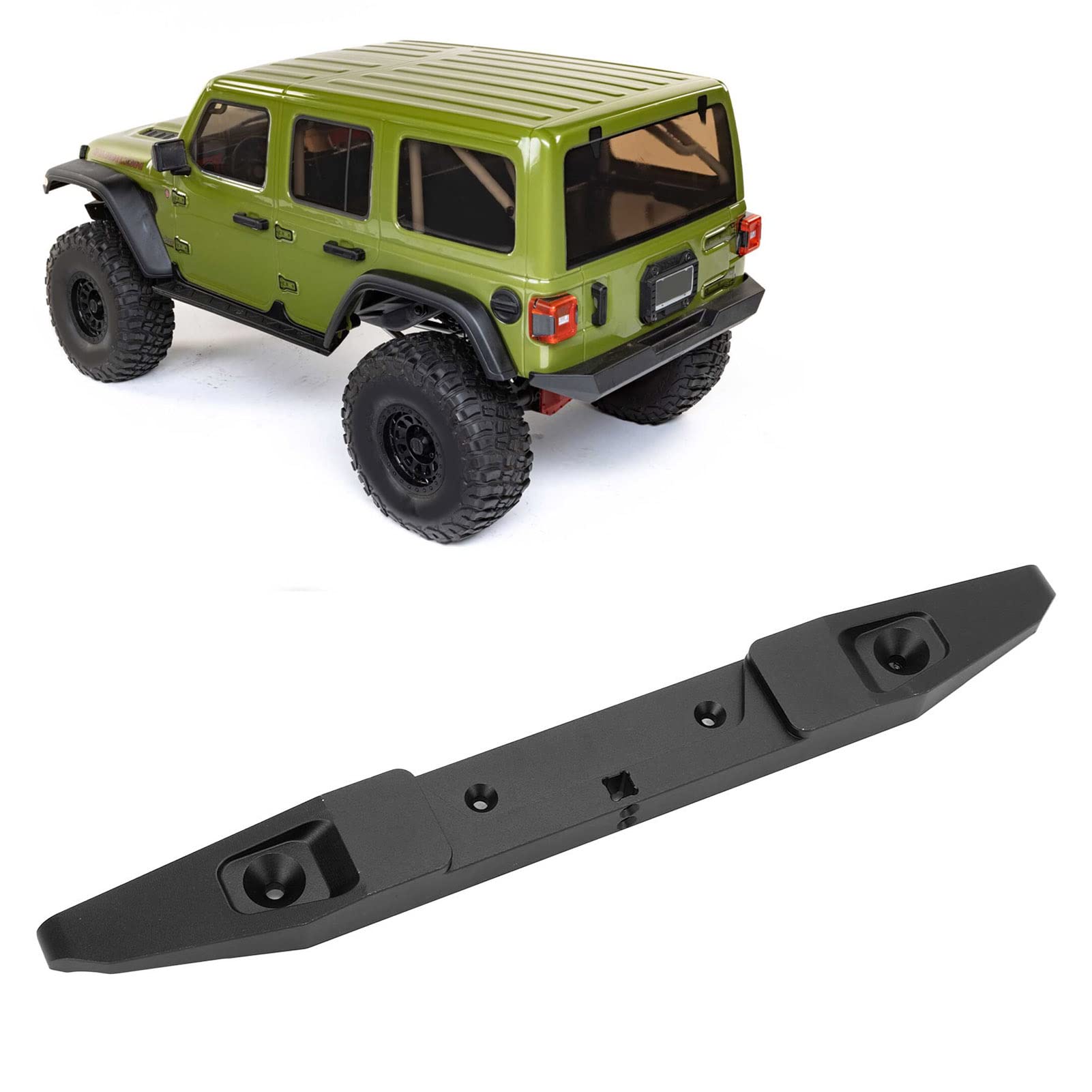 Parachoques de montaje trasero RC, parachoques trasero de aleación de aluminio, piezas mejoradas, accesorios para Axial SCX6 1/6, coche trepador de control remoto (Negra)