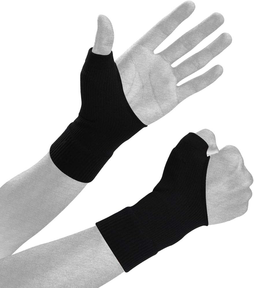 Wrist Thumb Compression Arthritis Gloves(1 Pair),Breathable Wrist Support Brace Fingerless Glove with Gel Thumb Injury Pads,Comfortable Carpal Tunnel Sleeve for Hand Wrist Joint Relieve Pain