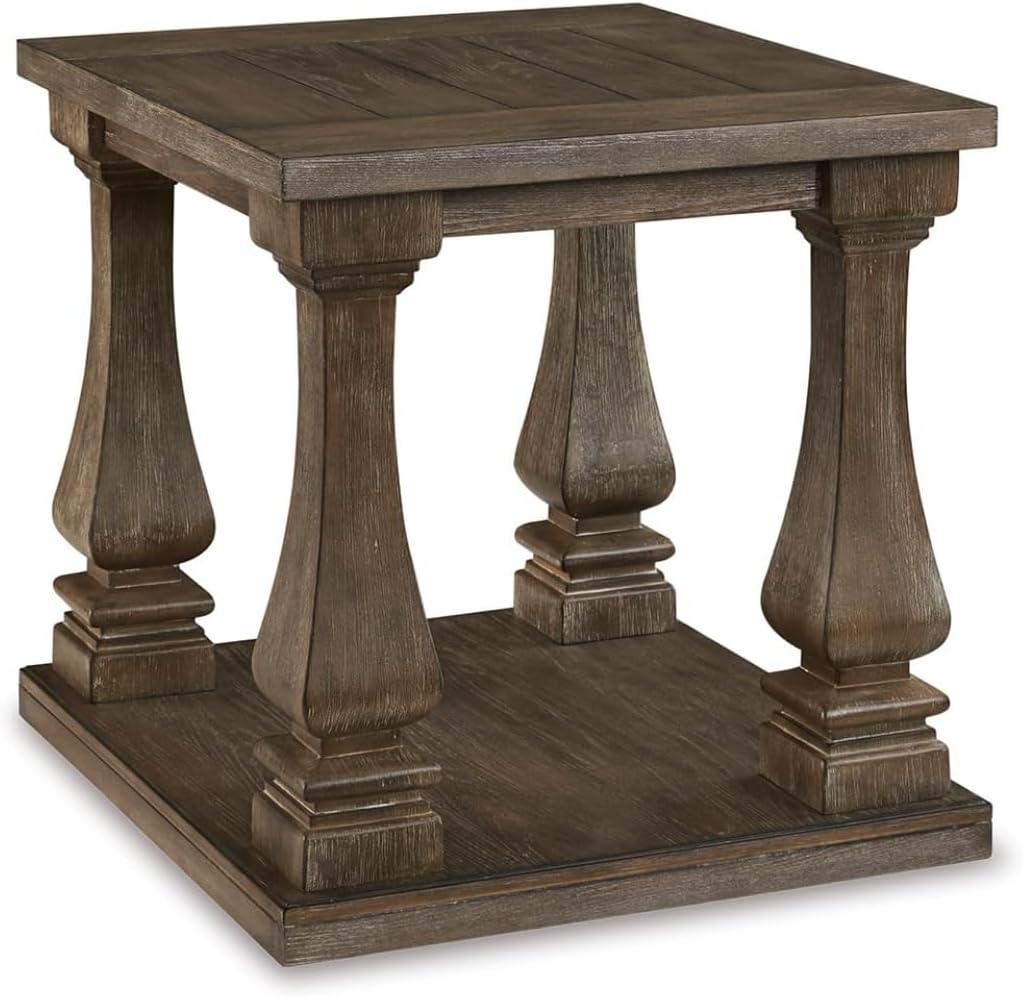 Johnelle Rectangular End Table, Weathered Brown Wood