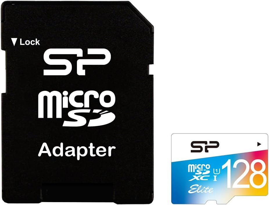 Silicon Power 128GB up to 75MB/s MicroSDXC UHS-1 Class10, Elite Flash Memory Card with Adapter (SP128GBSTXBU1V20SP)