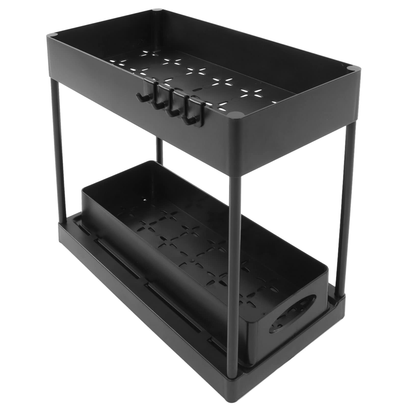 Under Sink Organizers Large Capacity Slide Out Storage Baskets Bathroom Kitchen Closets Laundry Rooms (Black)