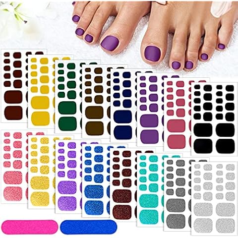 Kalolary Selbstklebend Nagelfolie Sticker, 16 Blatt Full Nail Wraps Selbstklebende Nagelkunst Sticker Cover