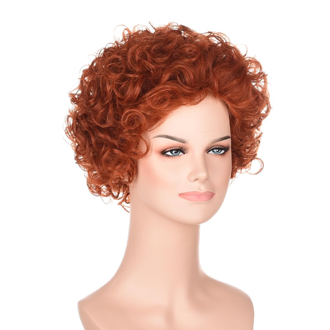 FVCENT Annie Wig Adult Cosplay Short Curly Wavy Afro