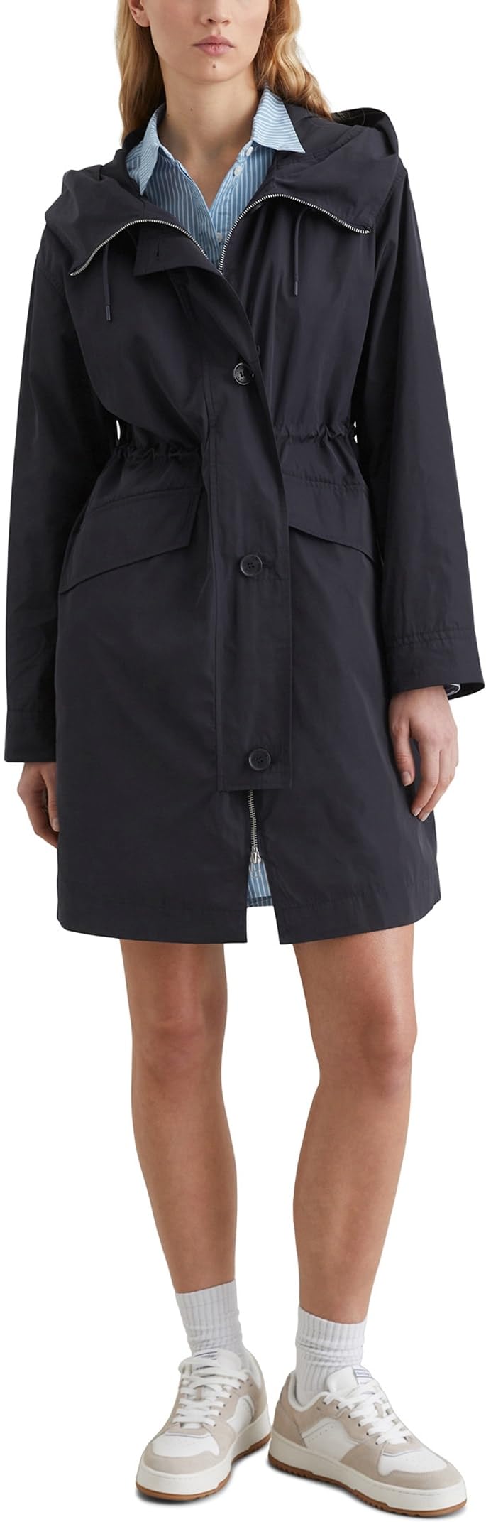 Marc OߴPolo Denim Parka con capucha Mujer impermeable, Azul (Blue Depths), S