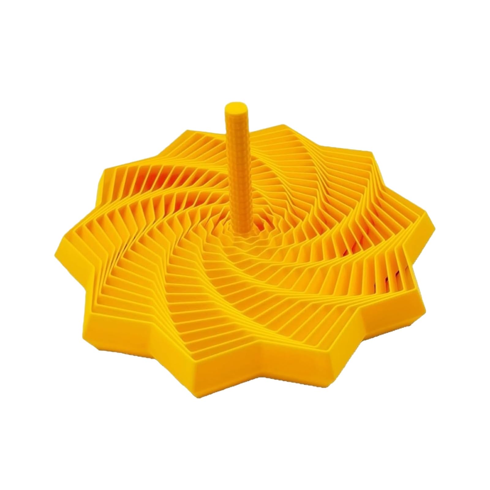 3D Printed Expanded Sensory Fidget Star with Handle, Expandable Fractal Hexagon Fidget Toy, Spiral Honeycomb Stress Relief Desk Toy for Adults & Kids, Portable PLA Relaxation Spinner (Gold, 12cm)