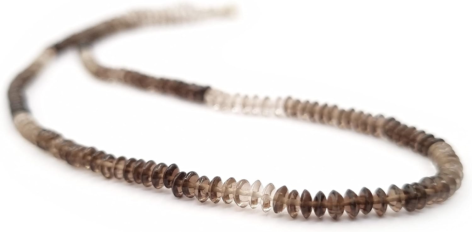 Gemstone Beaded Saucer Necklace with Sterling Silver clasp