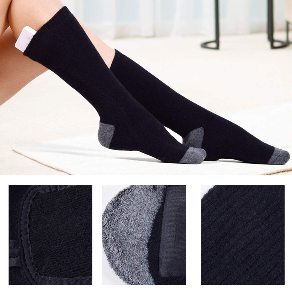 Zkbszn Sock,Unisex Winter Thermal Warm Electric Heated Socks with Rechargeable Battery
