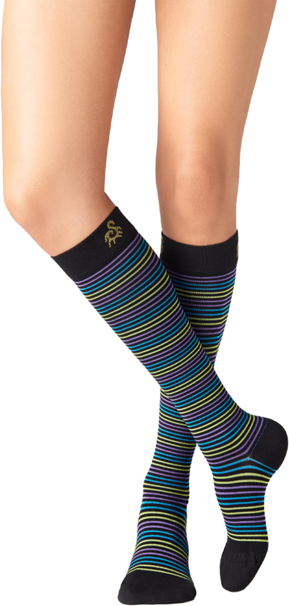 SOLIDEA Gambaletti STRIPE GAME ZENITH, Colore NERO, Calze a compressione graduata 15/21 mmHg Art. 0629A0