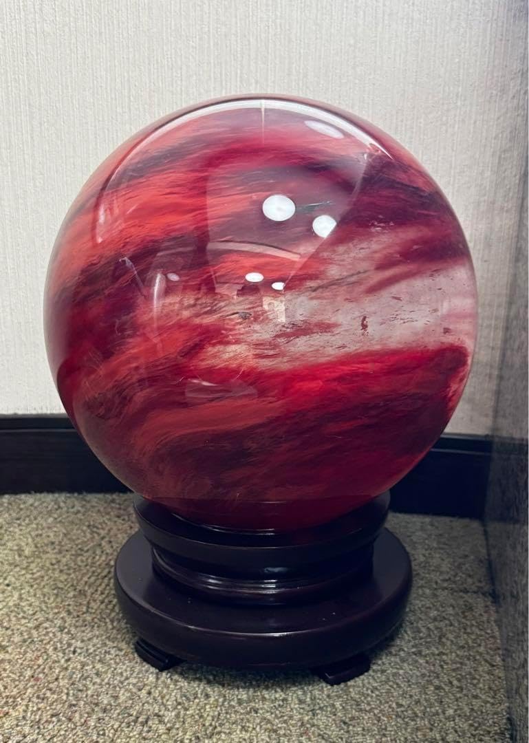 水晶玉 30cm 巨大大玉 赤玉 水晶玉 30cm 巨大大玉 赤玉 Amazon.co.jp: 天然