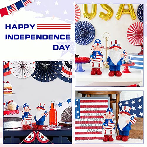 Zonling 4Th Of July Patriotic Gnome Decorations - 2 Pcs Handmade Mr & Mrs Gnomes Figurines Table Ornaments Gift For Independence Day Memorial Labor Veterans Day #TOP1