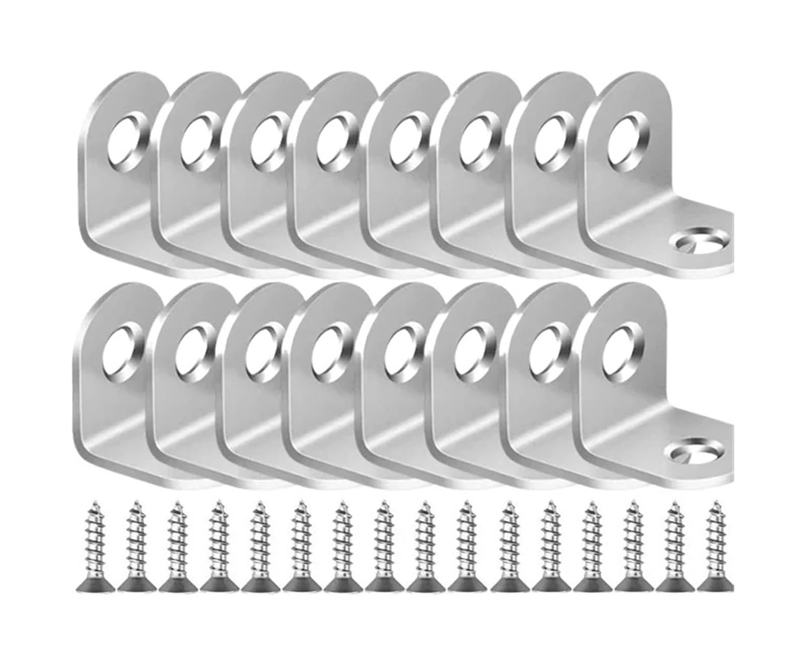 Angle Brackets, L Brackets Stainless Steel with Screws Corner Brace(20set-16x30mm)