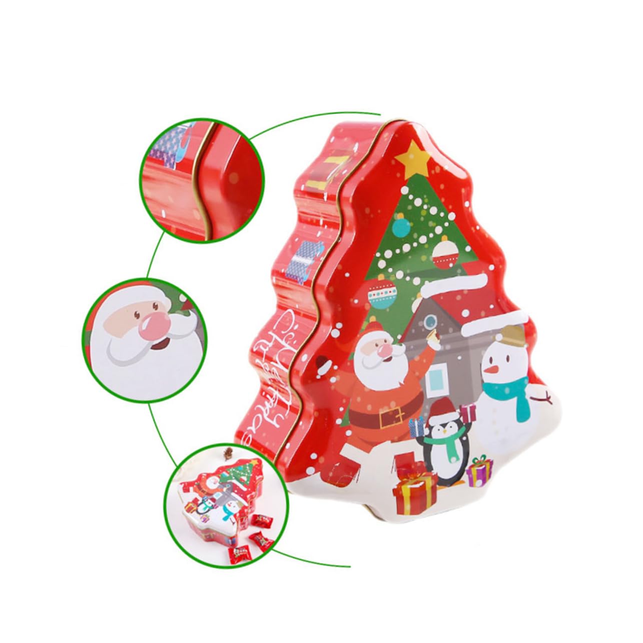 Ciieeo 3st Weihnachts-süßigkeitenschachteln Lagerung Lagertank Süßigkeiten Metalldosen Geschenkdosenhalter Dosen Behandeln Weihnachtstisch Weißblech Mit Geschenkbox Blechbüchse