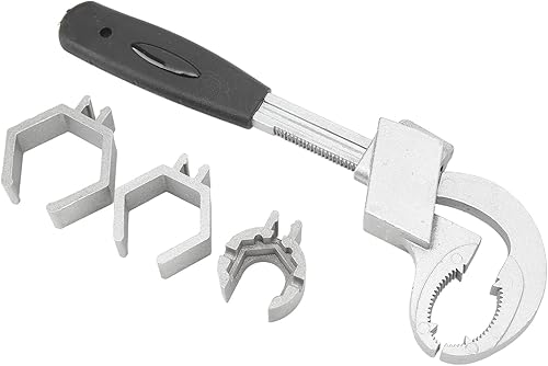 Fafeicy Llave de fregadero multifuncional Llave de grifo de apertura grande Llave de fontanero de aleación de aluminio Herramienta de reparación de