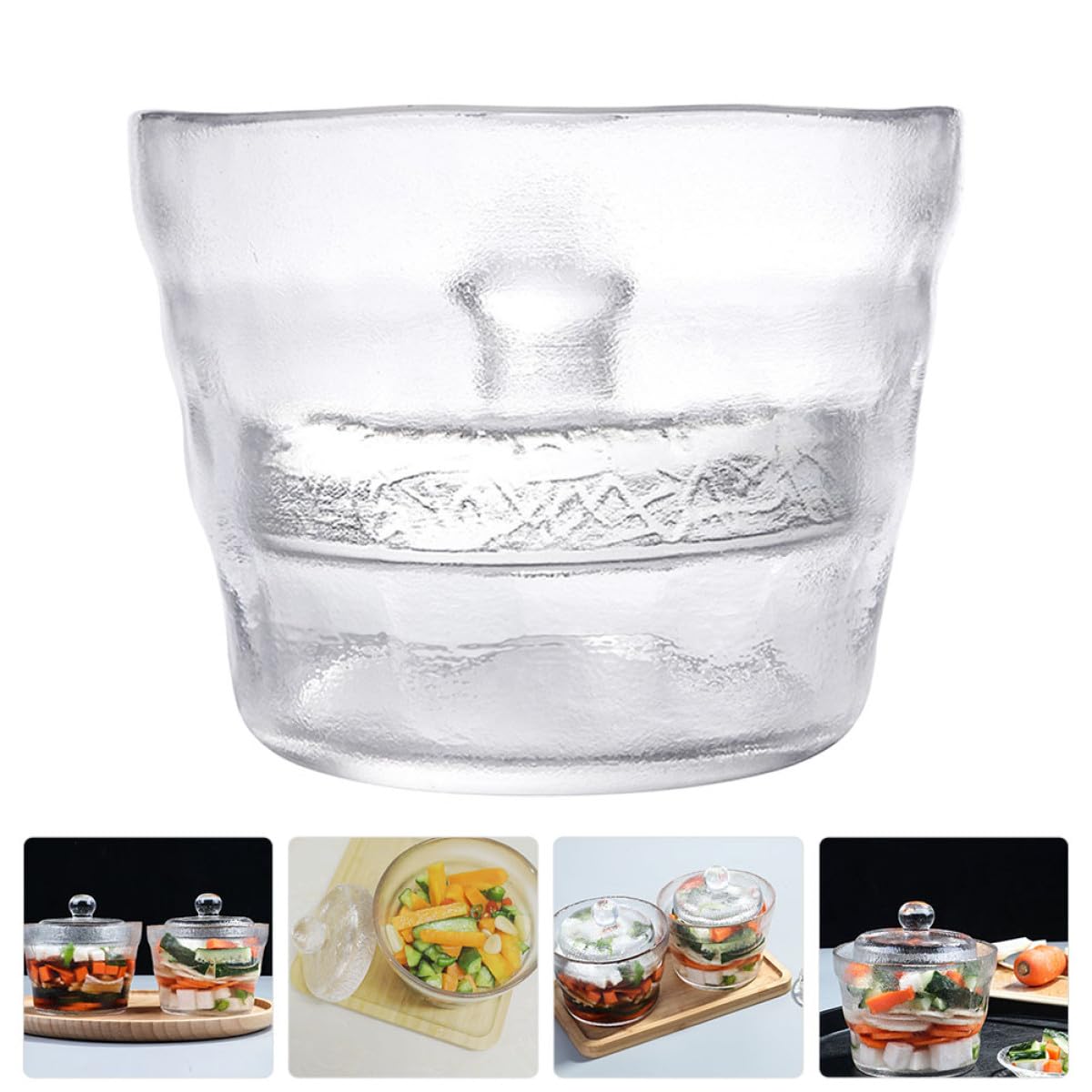 Operitacx Barattolo in Vetro da 650ml Chiusura Ermetica per Cucina e Ristorante, Contenitore Sicuro e Sano per Sottaceti Angoli Arrotondati
