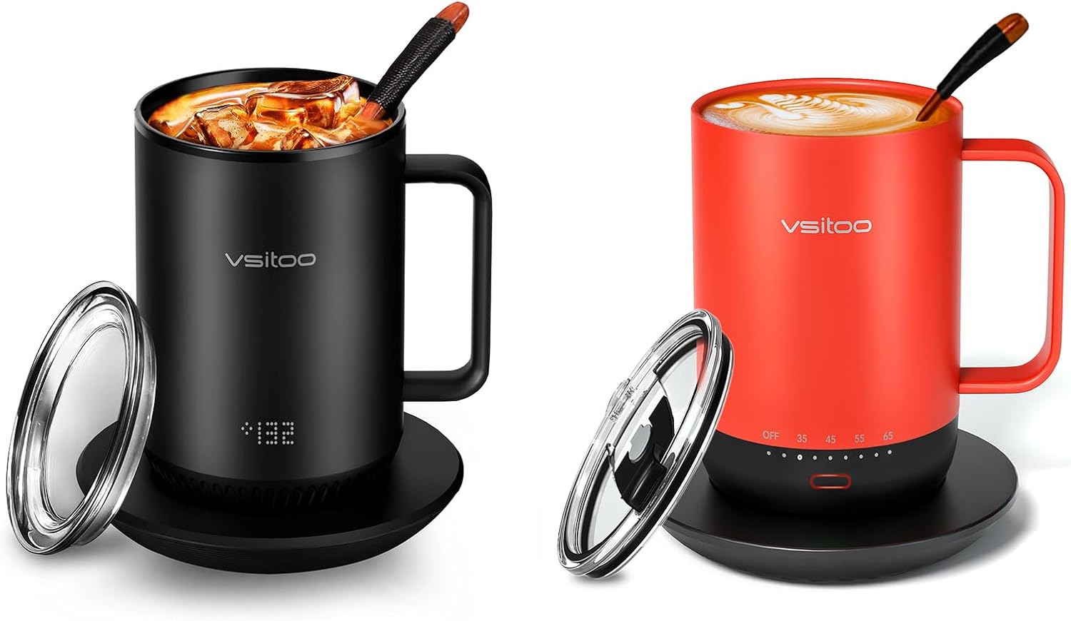 vsitoo Temperature Control Smart Mug S3pro, 14 oz, Red