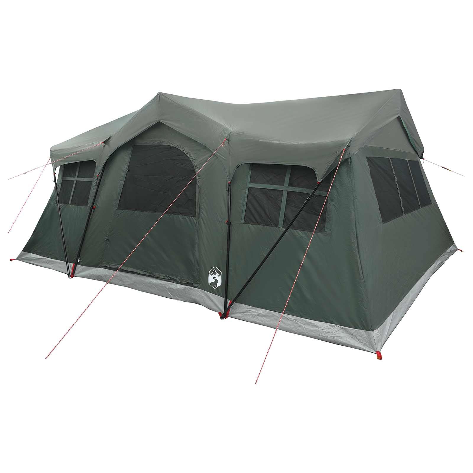 Namiot rodzinny, 487 x 340 x 216 cm, zielony, poliester i stal, na kemping