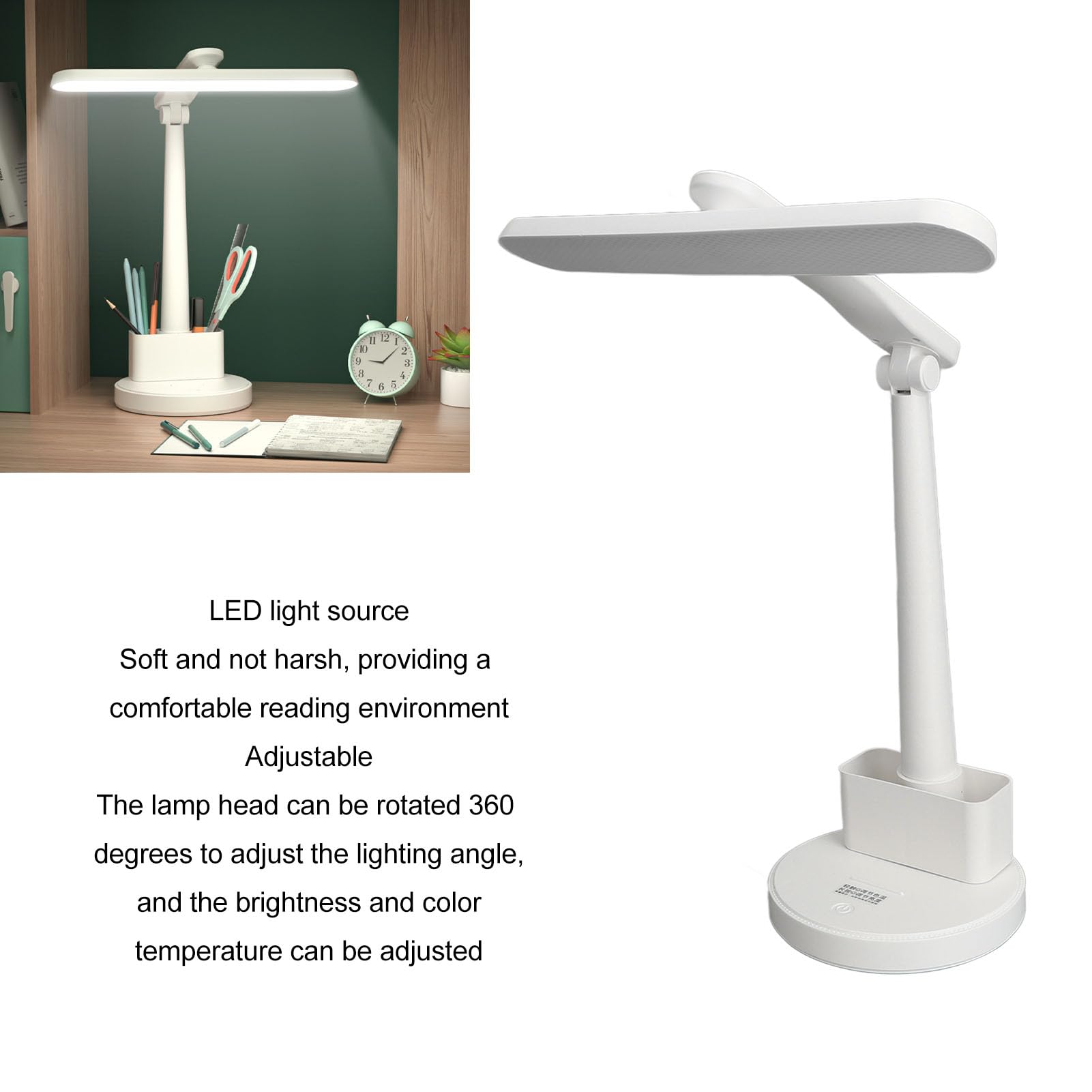 Bezprzewodowa lampa ładująca, lampa stołowa, składany stół roboczy, lampa stołowa na biurko Lampa stołowa LED Mały składany stół Lampa biurkowa z możliwością ładowania Lampa stołowa kreślarska
