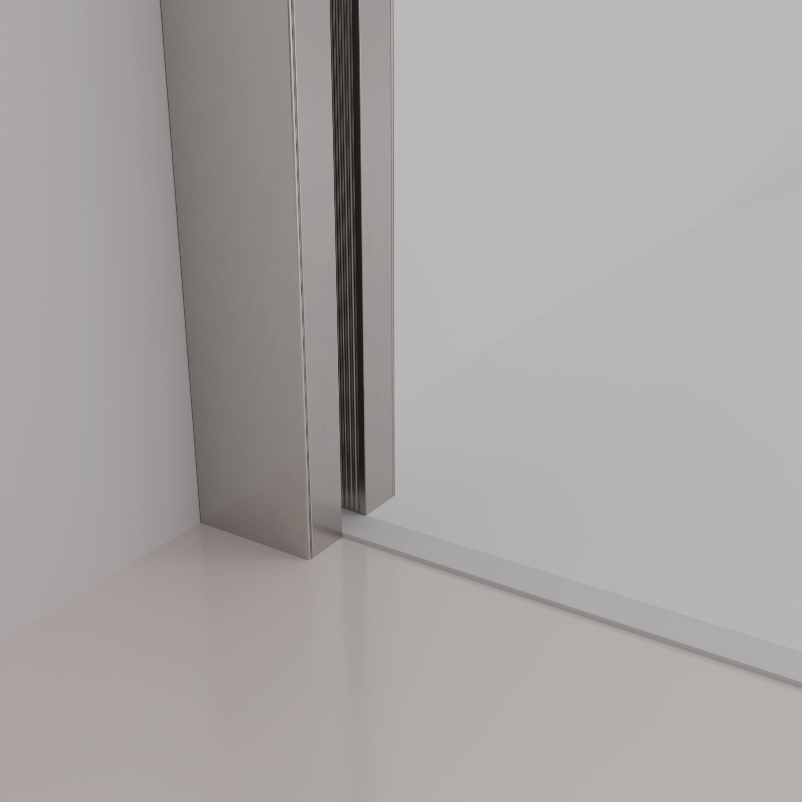 Walk-In - Pannello doccia 90 x 200 cm – 8 mm, vetro di sicurezza monolastra, colore argento opaco, reversibile, telaio in alluminio, staffa di stabilizzazione 70 – 100 cm, facile da montare, moderno