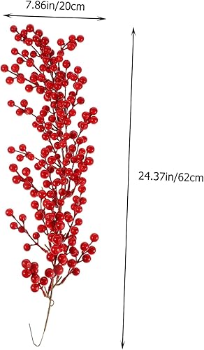 Miniatura 7 de ARTIBETTER 2 coronas de flores para colgar en la pared de frutas rojas de imitación para puerta delantera, decoración de plantas, guirnalda de mesa,