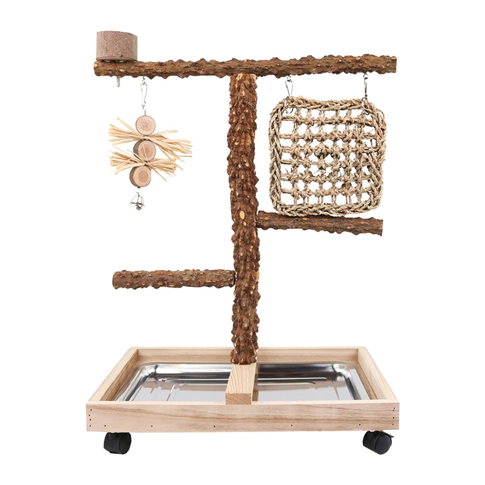 Parco giochi per pappagalli, uccelli con vassoio, uccelli, giocattolo da masticare, parrocchetti per inseparabili, accessori per gabbia, cacatua