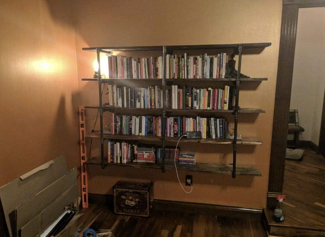 Bеѕt Prоmо Industrial Wall Mount Iron Pipe Shelf Shelves Shelving Bracket Vintage Retro Black DIY Open Bookshelf DIY Storage offcie Room Kitchen Shelves (3Pcs,52 Tall,12 deep) Nеw Prоduсt Industrial Wall Mount Iron Pipe Shelf Shelves Shelving Bracket Vintage Retro Black DIY Open Bookshelf DIY Storage offcie Room Kitchen Shelves (3Pcs,52 Tall,12 deep)