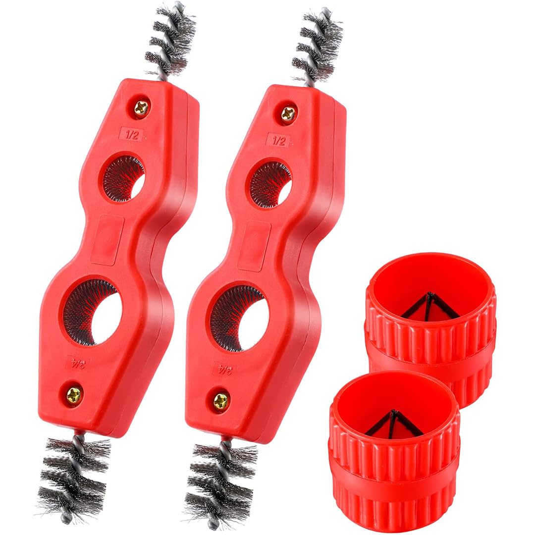 POFET 4pcs Copper Pipe Cleaner And Reamer Set