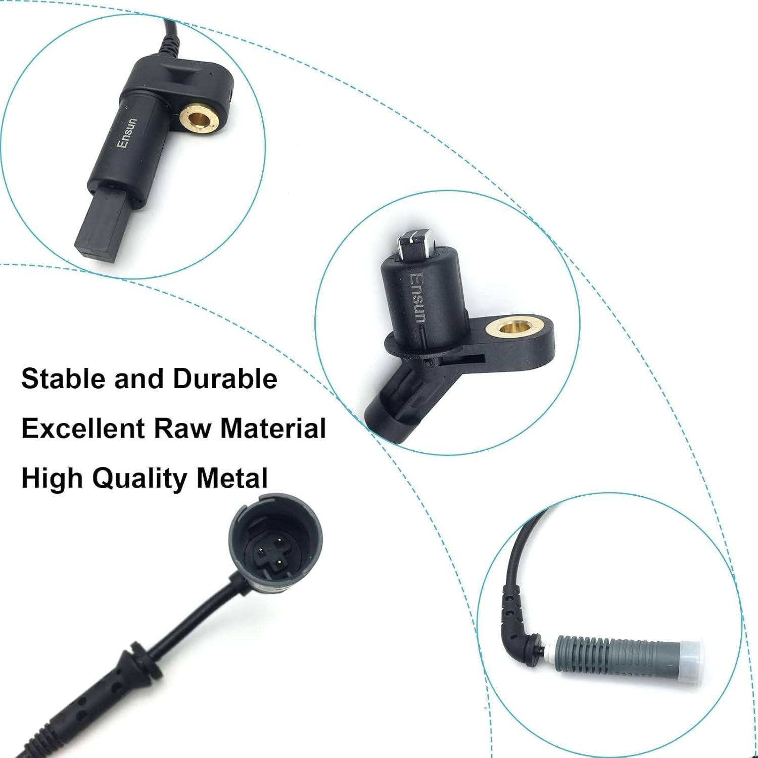 Ensun ABS Wheel Speed Sensor 34521164651 Front + 34521164652 Rear Replacement for 3-Series E46 | Set of 4