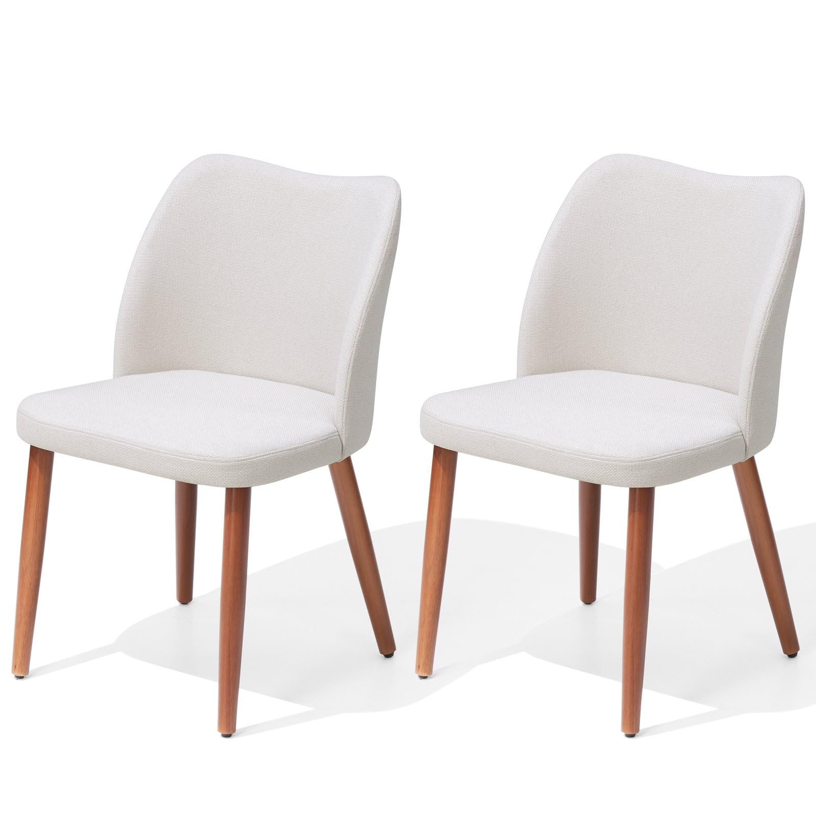 Crestlive Products Modern Dining Chairs Set of 2, Upholstered Kitchen Chair with Back, Fabric Dining Room Chairs with Back, Mid Century Dining Chair