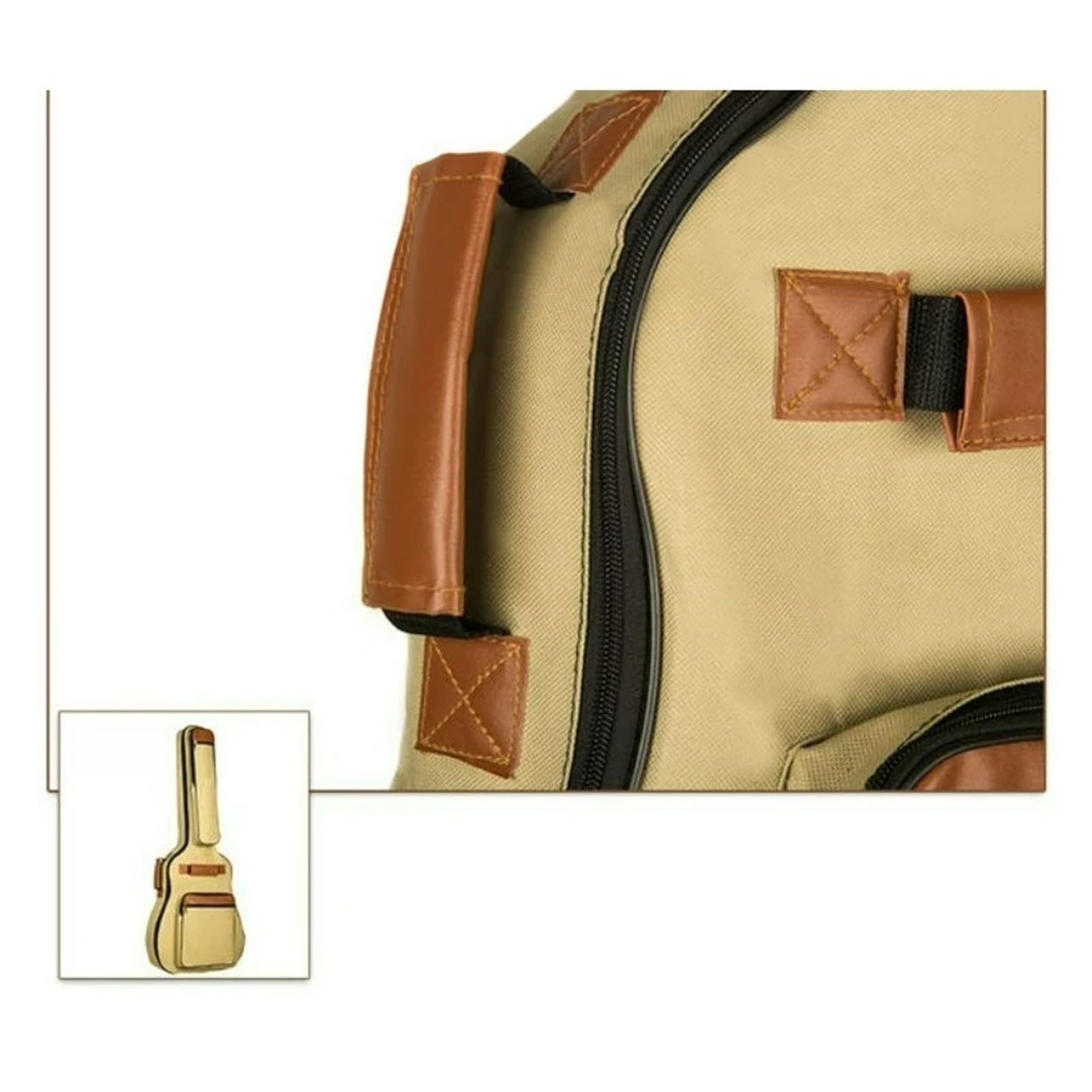Funda para Guitarra Bolsa for Guitarra de 41 Pulgadas, Gruesa, Impermeable, de Nailon Oxford, con Doble Correa y Acolchado de algodón, Mochila de Concierto(Khaki)