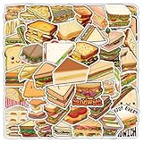 サンドイッチステッカー 50枚、お子様の教室の賞品、ウォーターボトル、ノートパソコン、スクラップブック、スケートボード、ジャーナリング、荷物用タンブラー用防水ビニールステッカー (サンドイッチ)