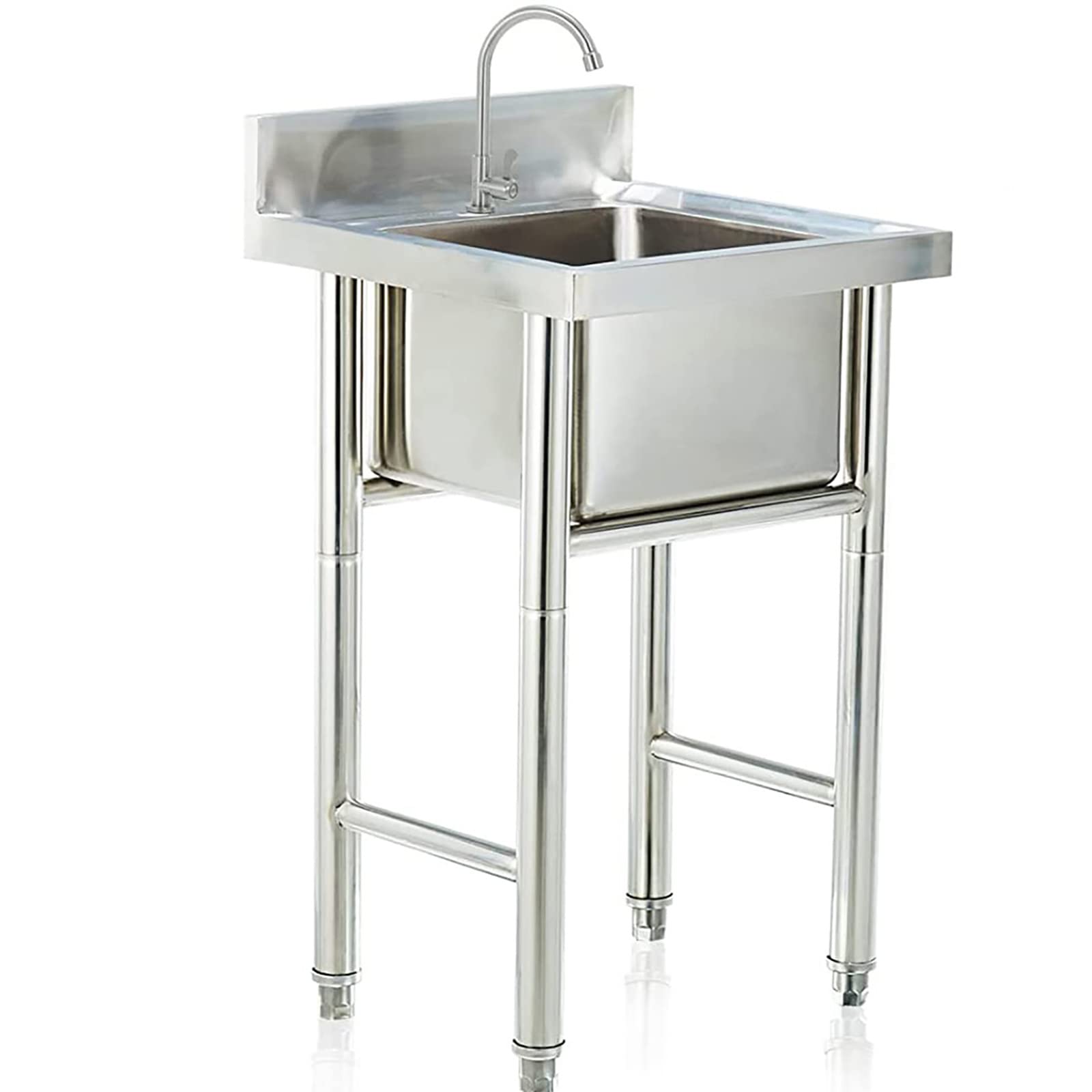 Évier de cuisine pour extérieur et garage JATIBOSH en acier inoxydable avec filtre